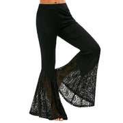 Casual Lace Stitching Bell-Bottom Pants Trousers