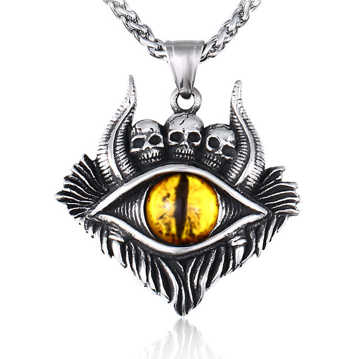 Punk Skulls Evil Eye Pendant