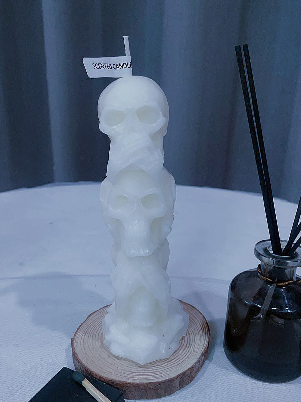 Three-Piece Skull Candle