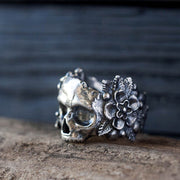 Punk Flower Skull Ring