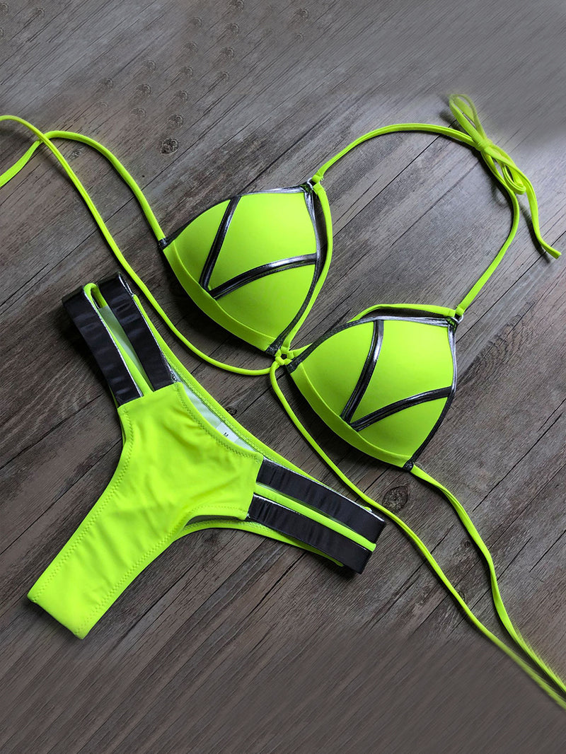 Sexy Color Block Bikini Women's Swimsuit