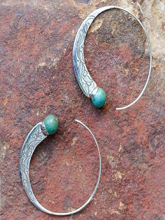 Boucles d'oreilles turquoise vintage de style punk 