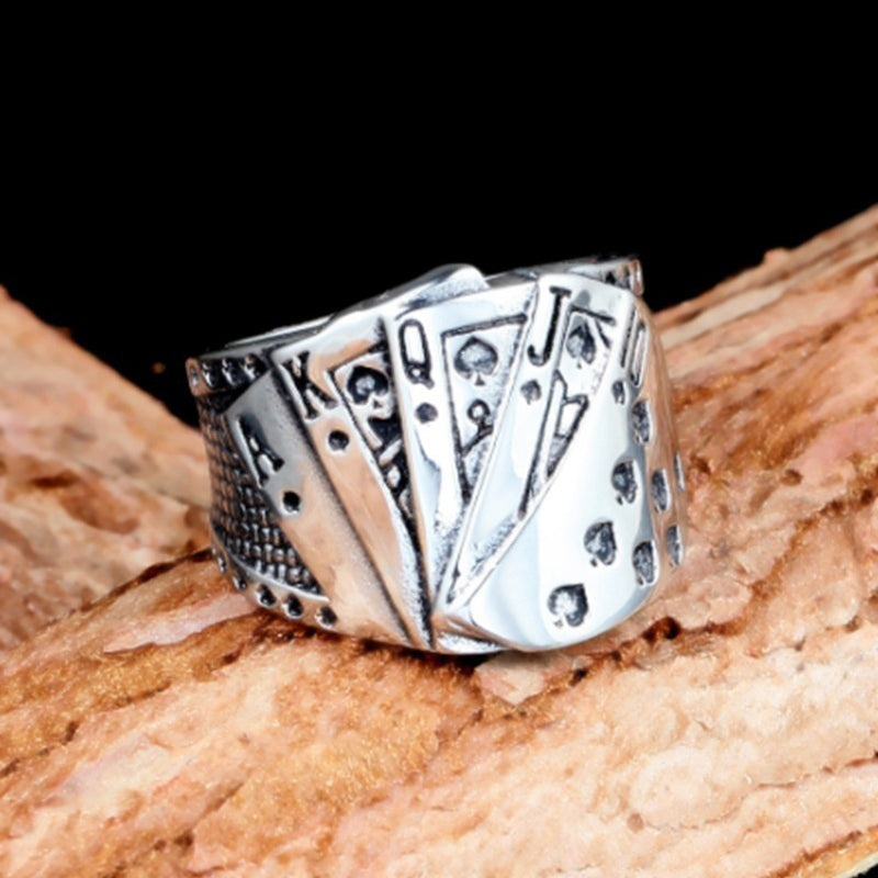 Men's Poker Cards Fashion Ring