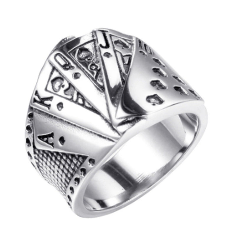 Men's Poker Cards Fashion Ring