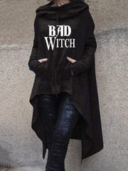 Sweatshirt mit Kapuze und Tasche „BAD WITCH“ 
