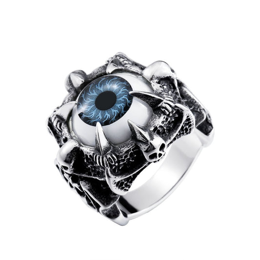 Teufelsauge Totenkopf Vintage Punk Ring 