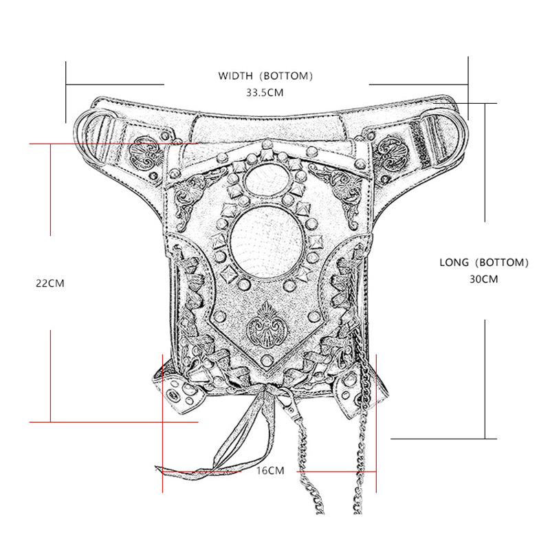 Steam Punk Chains Crossbody Waist Pack