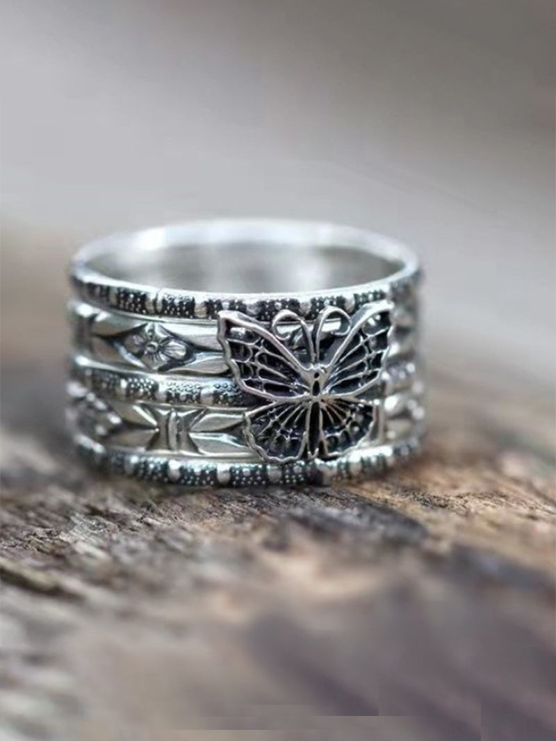 Butterfly Vintage 5 Pieces Rings Set