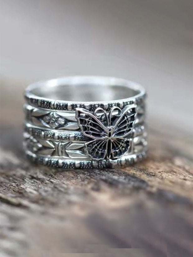 Butterfly Vintage 5 Pieces Rings Set