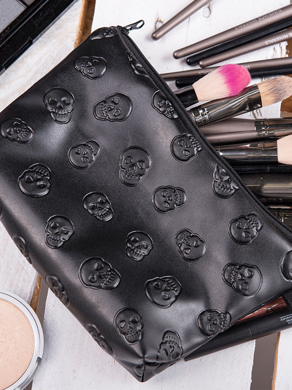 Leather Skull Cosmetic Bag
