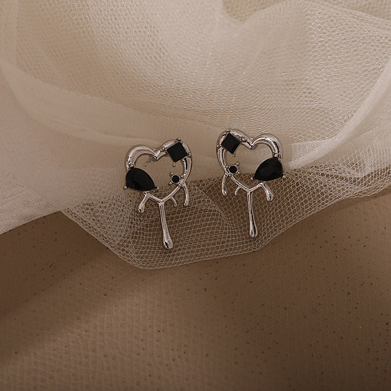 Gothic Heart Stud Earrings