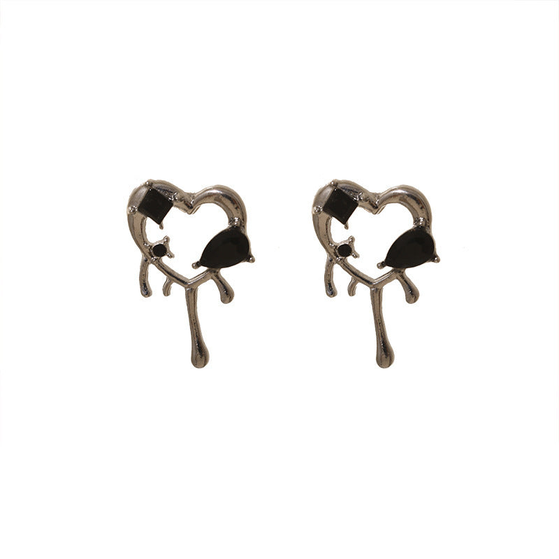 Gothic Heart Stud Earrings