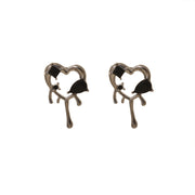 Gothic Heart Stud Earrings
