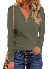 Basic Buttoned Solid Long Sleeve Shirt