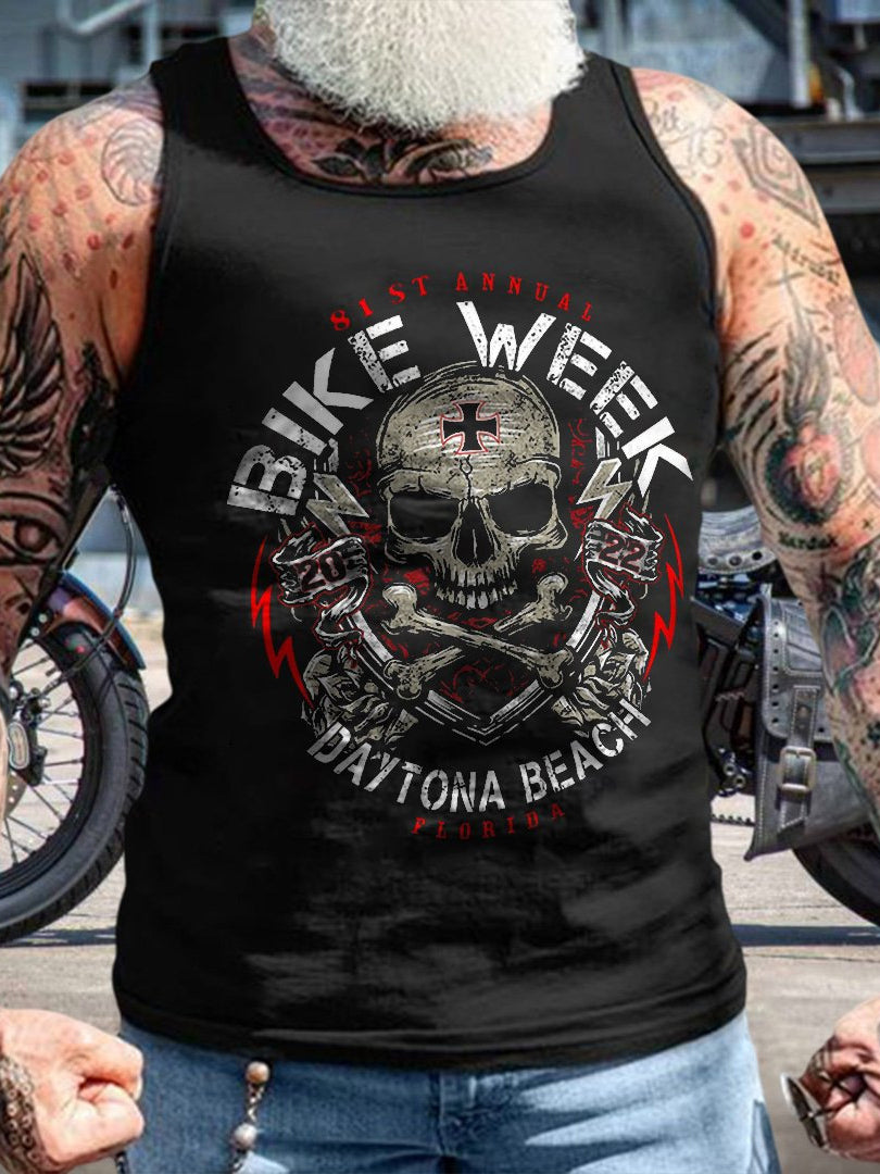 Men's Trendy Skull Print Vest