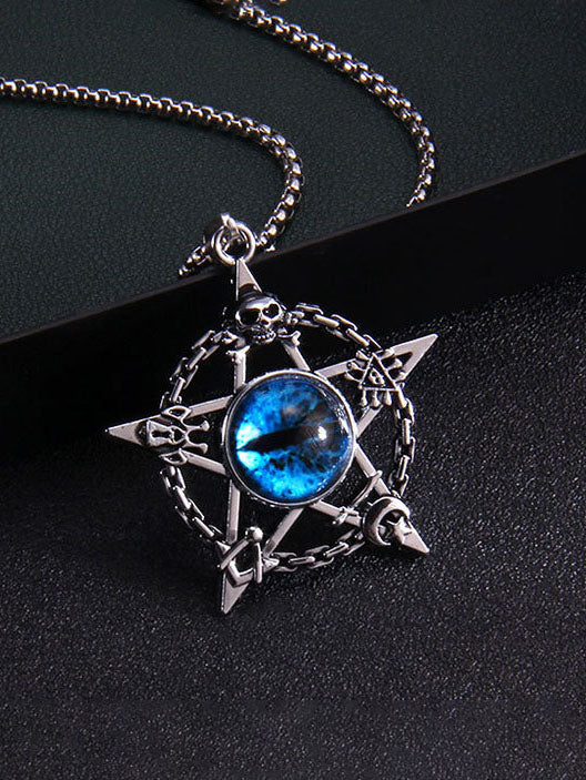 Collier Oeil du Diable Crâne Vintage 