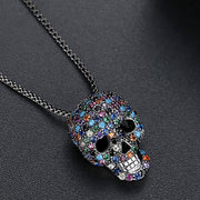 Shiny Zircon Skull Necklace