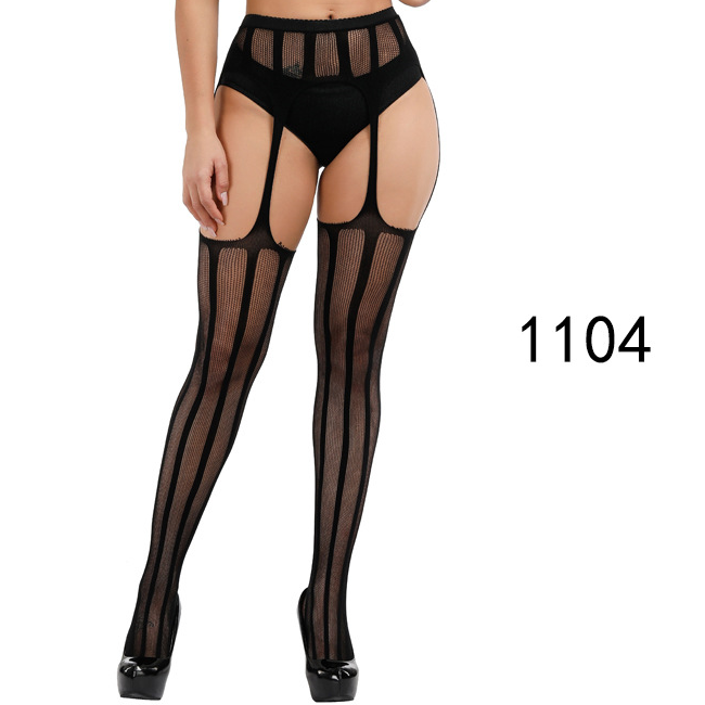 Sexy Lace Suspender Jacquard Hollow Fishnet Stockings