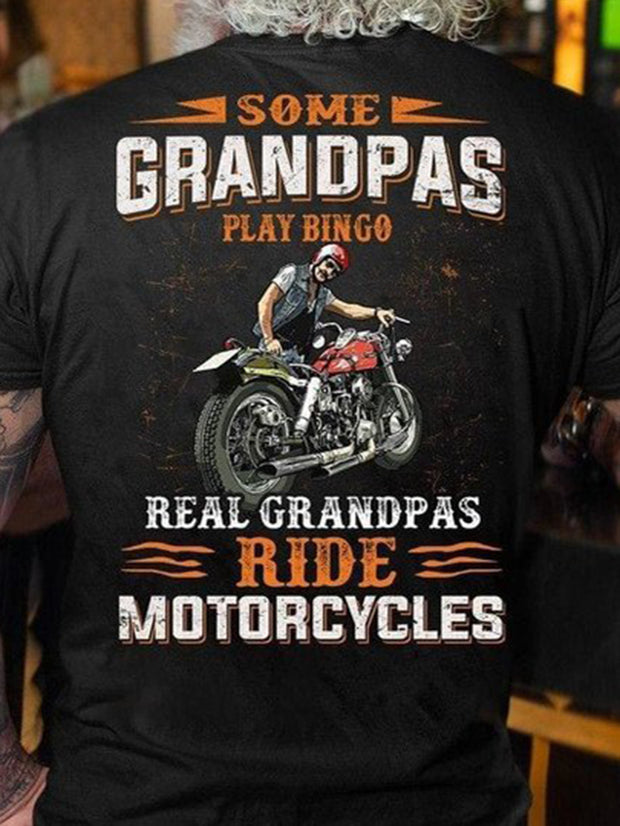 Fashion Motorcycle Slogan Printed T-Shirt