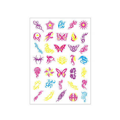 Creative Multi Color Fluorescent Tattoo Stickers