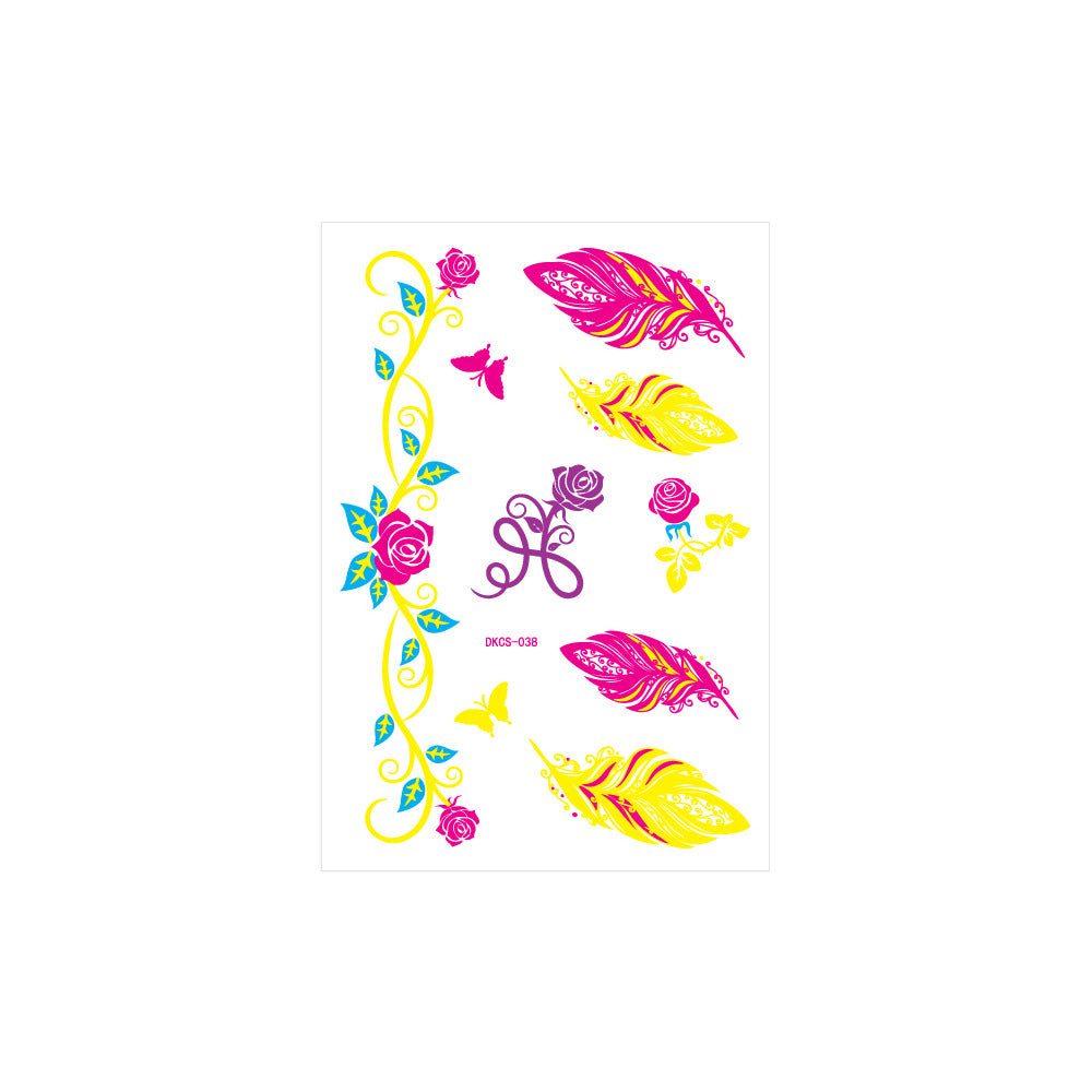 Creative Multi Color Fluorescent Tattoo Stickers