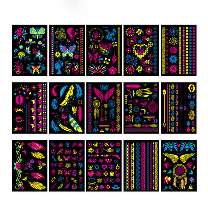 Creative Multi Color Fluorescent Tattoo Stickers