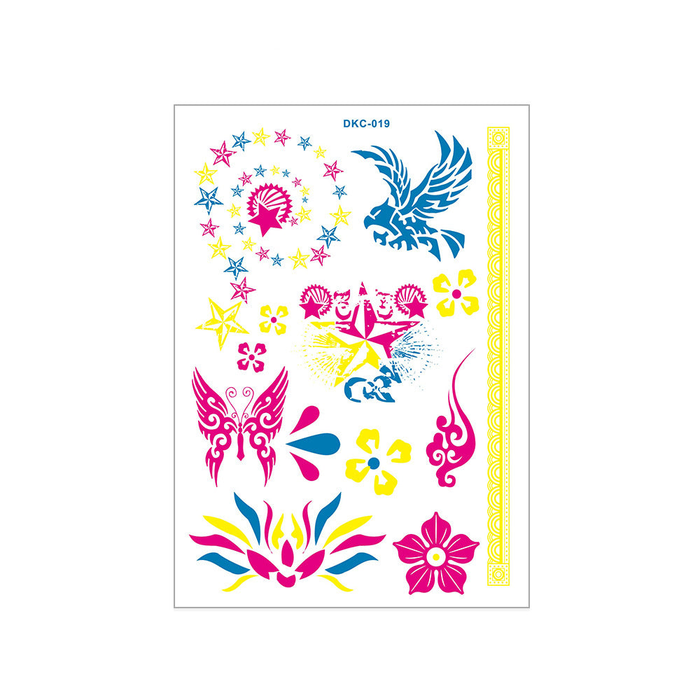 Creative Multi Color Fluorescent Tattoo Stickers