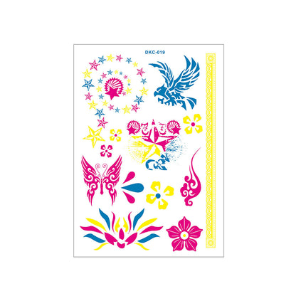 Creative Multi Color Fluorescent Tattoo Stickers