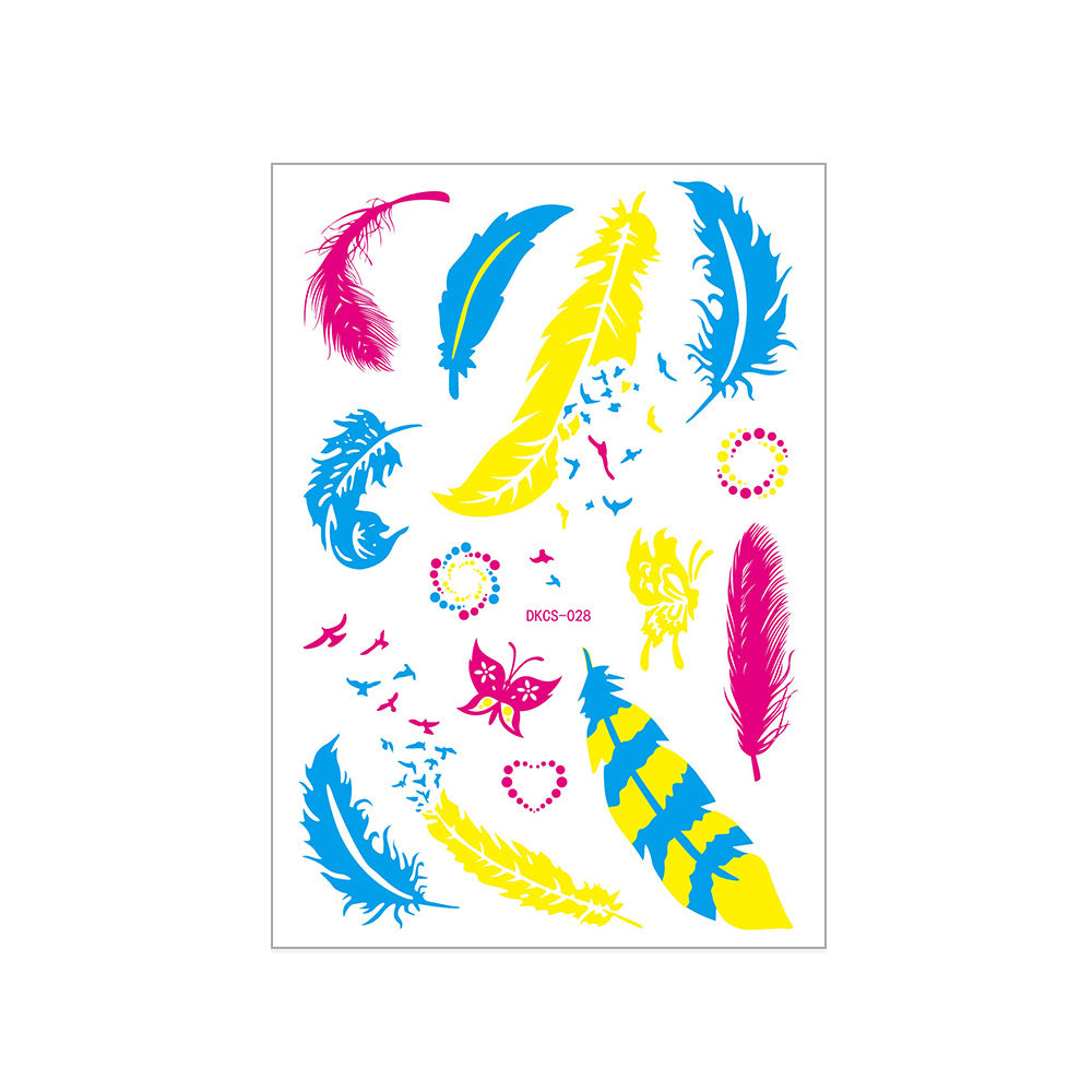 Creative Multi Color Fluorescent Tattoo Stickers