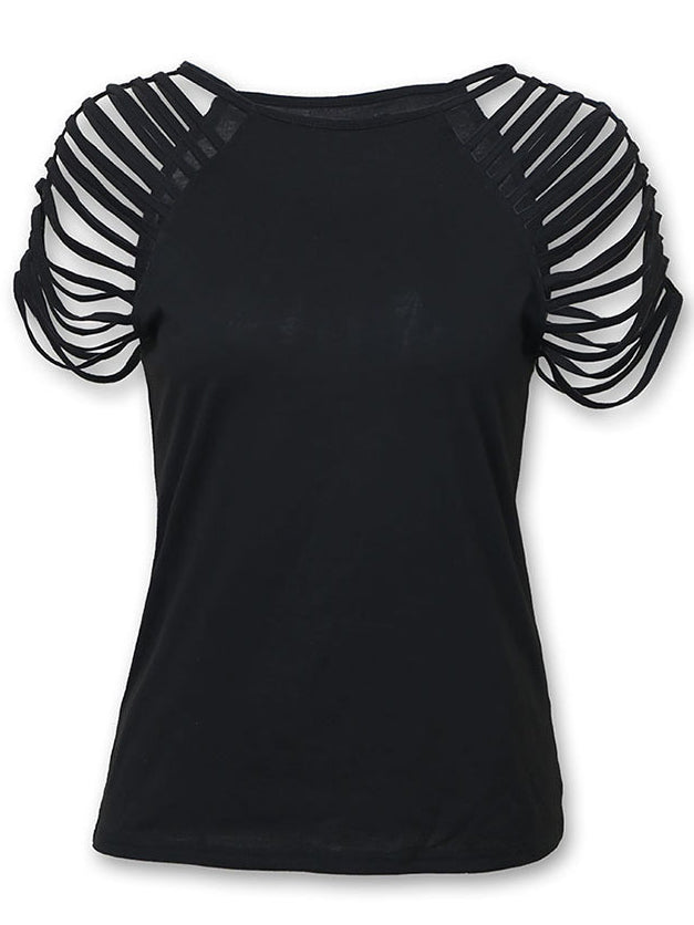 Sexy Cutout round Neck T-Shirt