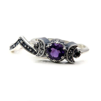 Gothic Style Moon Alloy Ring