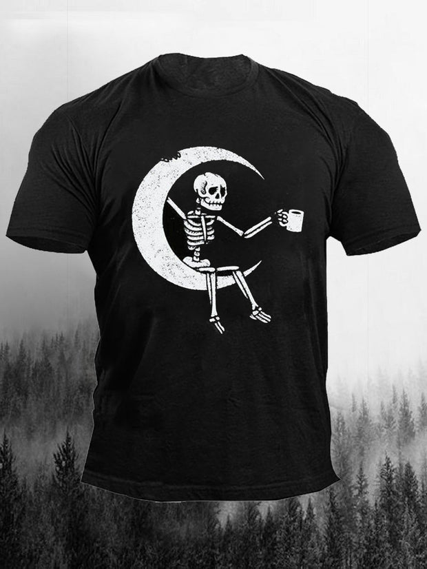 Skeleton Moon Graphic Men's T-Shirt