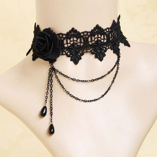 Gothic Retro Blumen Spitzen Choker