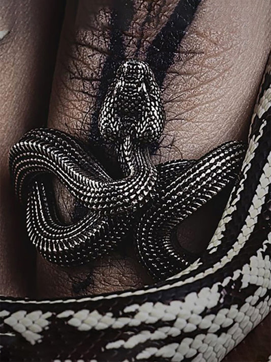 Python Ring Dark Punk Dreidimensionaler Schlangenring 