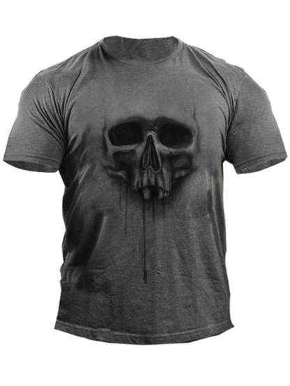 Skull Printed Round Neck Men's T-Shirt