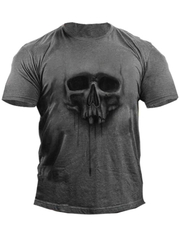 Herren-T-Shirt mit Rundhalsausschnitt und Totenkopf-Print 