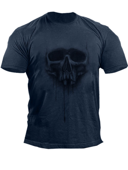 Herren-T-Shirt mit Rundhalsausschnitt und Totenkopf-Print 