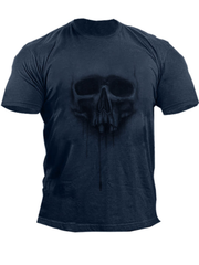 Skull Printed Round Neck Men's T-Shirt