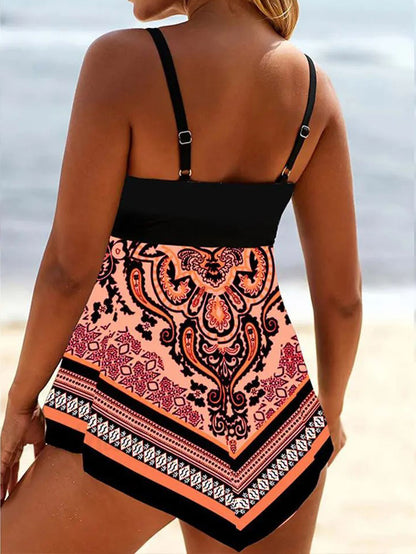 Printed Split Swimsuit