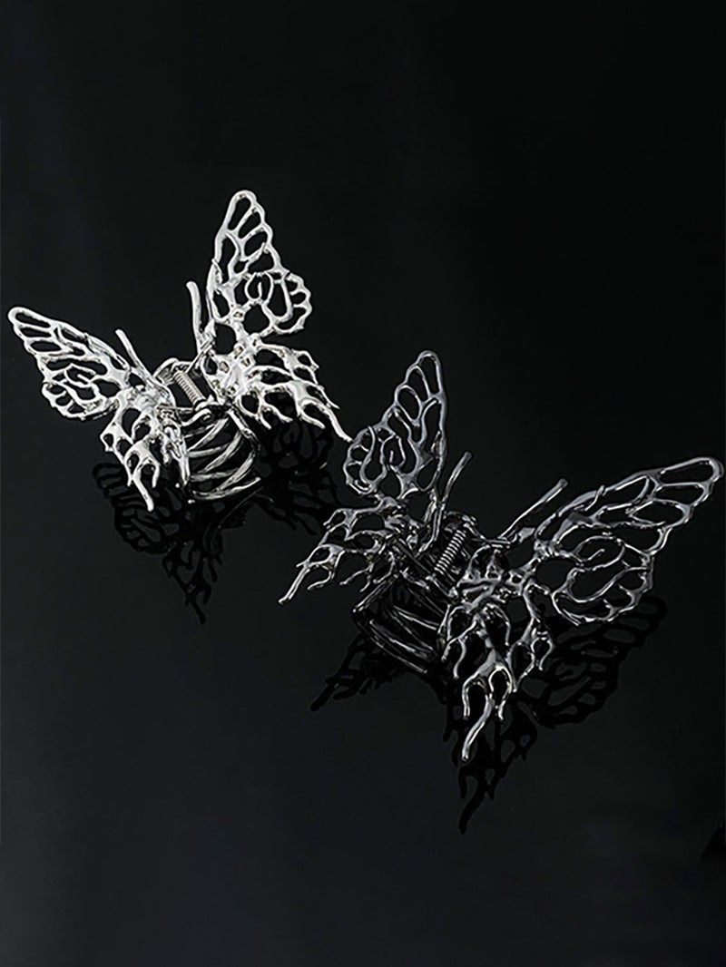 Metal Liquid Butterfly Barrettes