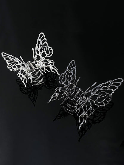 Metal Liquid Butterfly Barrettes