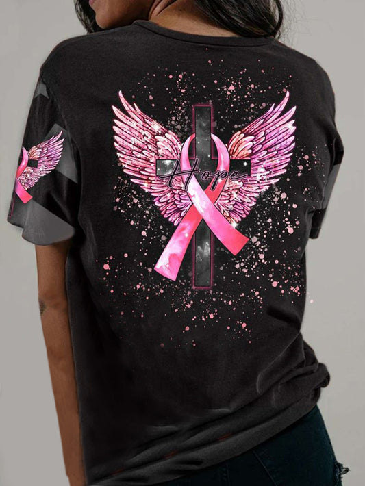 Brave Women's Pink Ribbon Casual T-Shirt