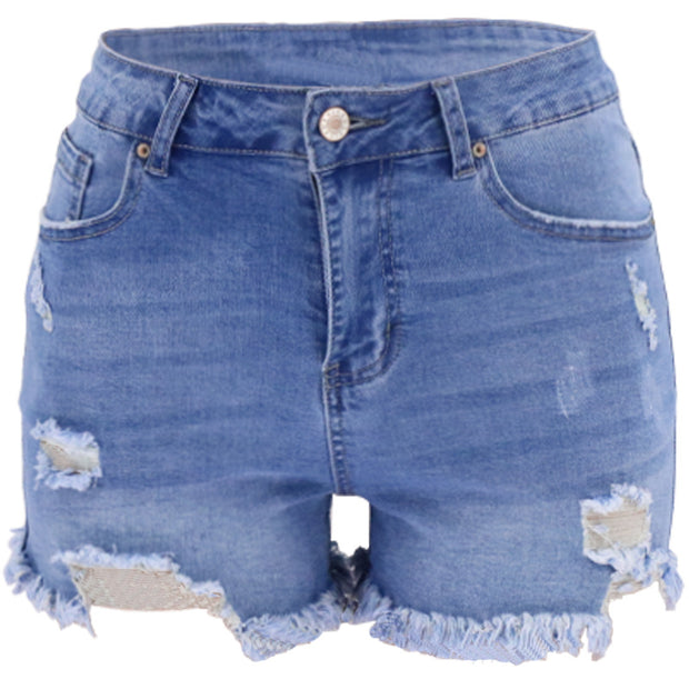Frayed Ripped High Waist Jeans