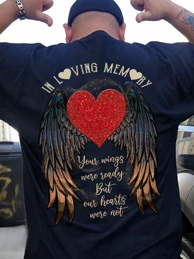 T-shirt imprimé ailes de cœur aimant
