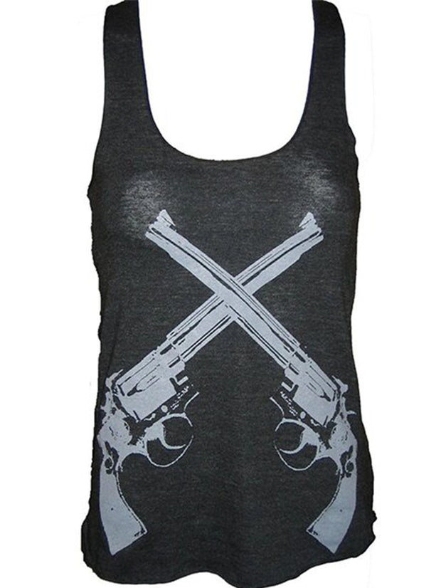 Street casual gun print undershirt top