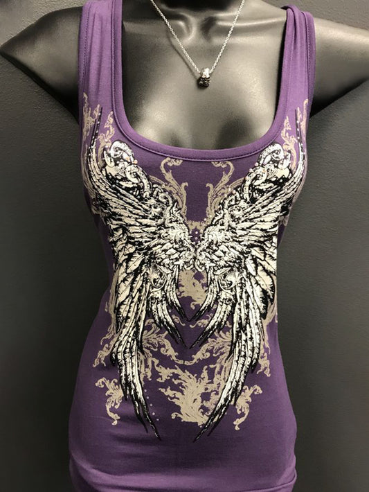 Sexy U-neck Wings Pattern Women's Tank Top