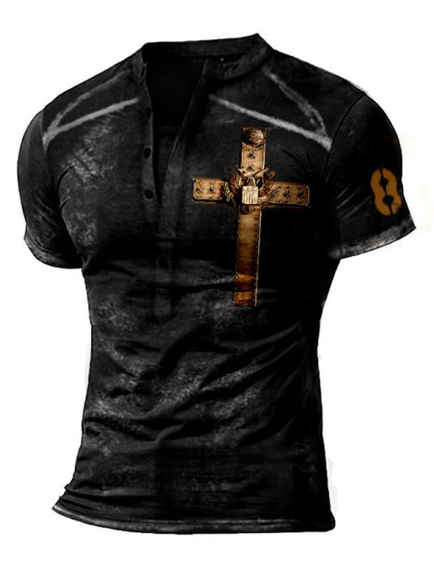 Cross Printed Men's T-Shirt