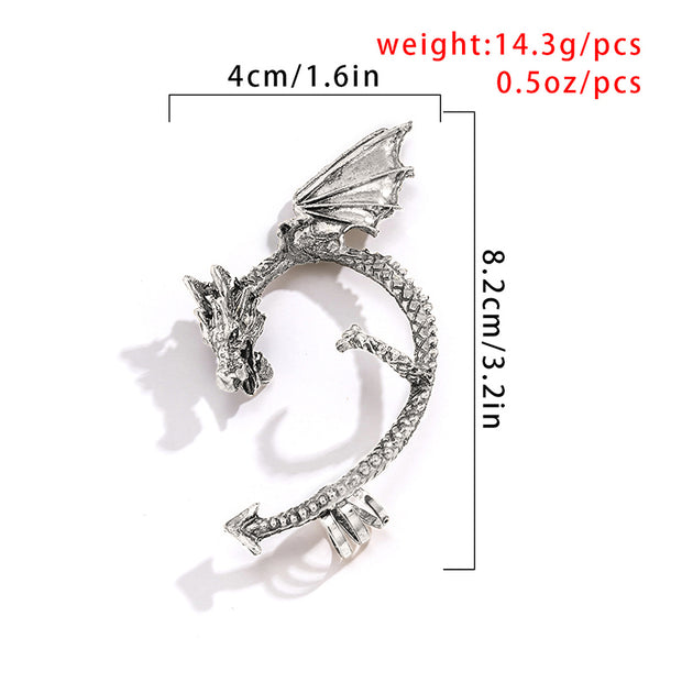 Clips d’oreilles géométriques ailes de dragon 