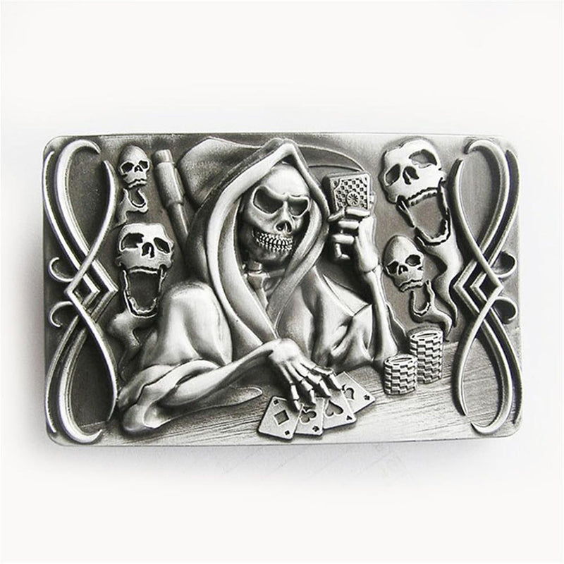 Poker Skulls Punk Belt Buckle