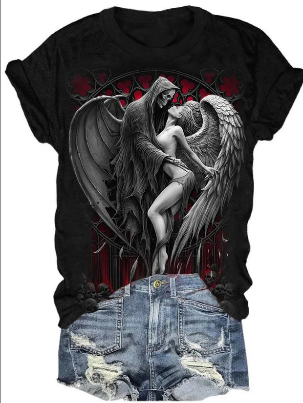 Der böse Teufel und der heilige Engel T-Shirt 